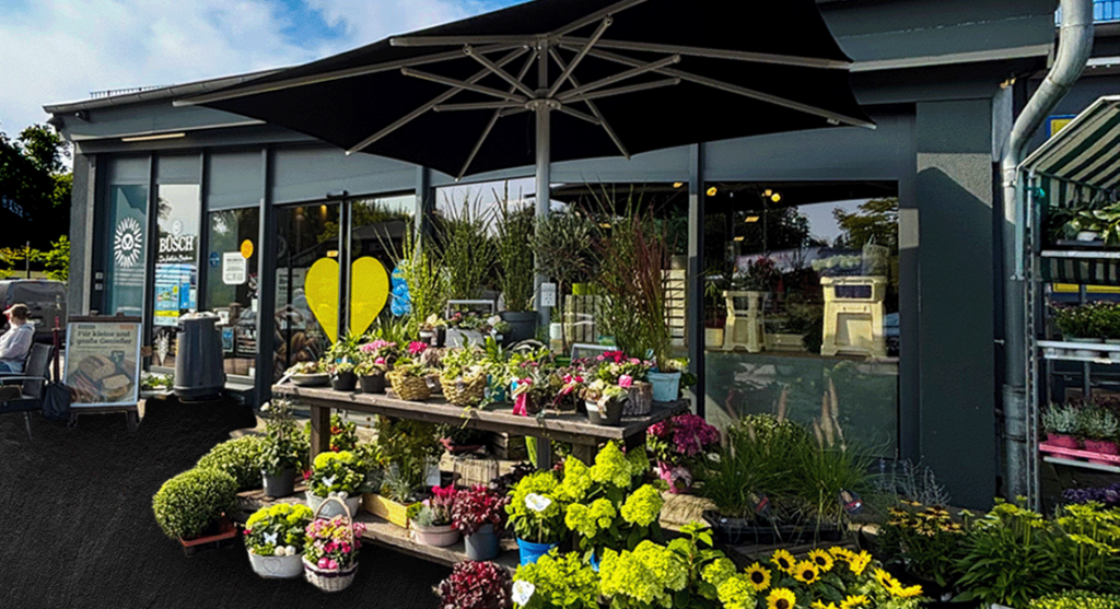Blumenverkauf vor EDEKA Thiel in Velbert